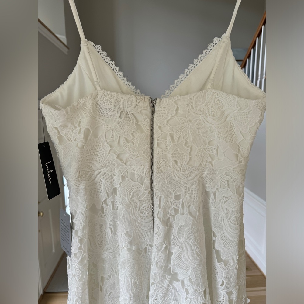 Lulu’s Nora Lee White Sleeveless Lace Midi Dress With Pockets - Picture 10 of 12